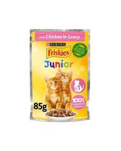 Friskies Junior Chicken in Gravy Kitten Food Pouch - 85g - Pack of 26