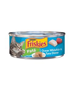 Friskies Pate Ocean Whitefish & Tuna Dinner Canned Cat Food - 156g - Pack of 24
