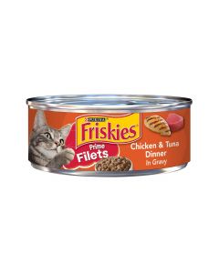 Friskies Prime Fillets Chicken & Tuna Dinner in Gravy Canned Cat Food - 156g - Pack of 24