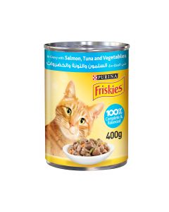 Friskies Salmon - Tuna & Vegetables in Gravy Canned Cat Food - 400g - Pack of 24
