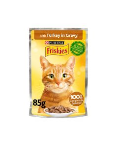 Friskies Turkey in Gravy Cat Food Pouch - 85g - Pack of 26