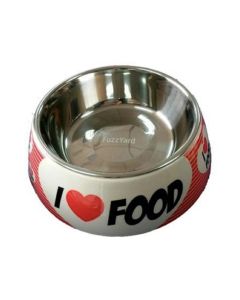 Fuzzyard I Love Food Dog Bowl - Small