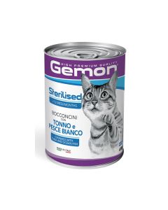 Gemon Chunkies with Tuna and Ocean Fish Sterilised Cat Wet Food - 415 g