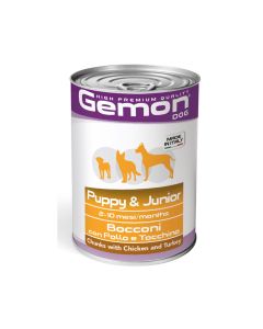 Gemon Chunks with Chicken and Turkey Puppy and Junior Canned Dog Food - 415 g