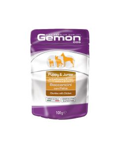 Gemon Chunks with Chicken Puppy and Junior Dog Food Pouch - 100 g