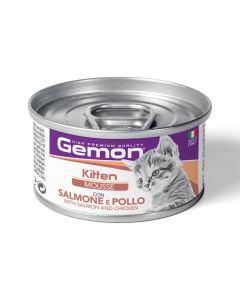 Gemon Mousse with Salmon and Chicken Canned Kitten Food - 85 g