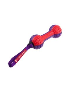 GiGwi Dumbbell ‘Push To Mute’ Dog Toy - Red/Purple