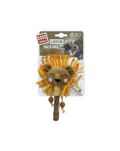 GiGwi Lion Catch and Scratch Eco line with Slivervine Leaves and Stick Cat Toy