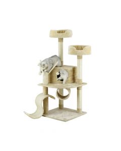 Go Pet Club 55″ Whiskers Cat Tree - Beige - 76L x 97W x 140H cm