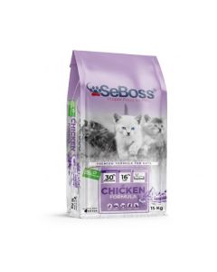 طعام جاف بالدجاج للقطط الصغيرة من سيبوس - 15 كغم
