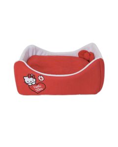 Hello Kitty Cat Bed And Cushion - Red - 40L x 36W x 15H cm