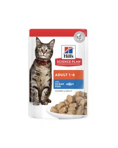 Hill's Science Plan Adult Cat Food With Ocean Fish Gravy Pouch - 85g - Pack of 12