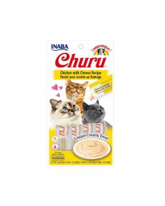 Inaba Churu Chicken with Chees Recipe Cat Treat, 4 Tubes (56g)
