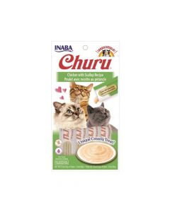 Inaba Churu Chicken with Scallop Cat Treats - 14g x 4 Tubes
