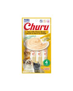 Inaba Churu Tuna with Cheese Lickable Cat Treats - 14 g x 4 Pcs