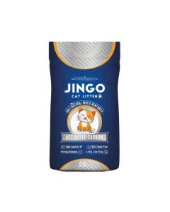 Jingo Natural White Bentonite Activated Carbon Cat Litter - 20 L