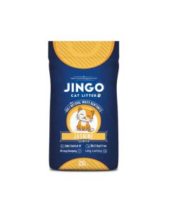 Jingo Natural White Bentonite Jasmine Scented Cat Litter - 20 L