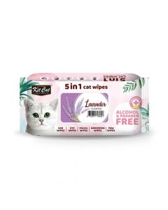 Kit Cat 5-In-1 Cat Wipes Lavender Scented