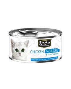 Kit Cat Chicken Mousse with Tuna Topper Canned Cat Food - 80 g - Pack of 24