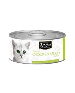 Kit Cat Chicken & Seafood Toppers Canned Cat Food, 80g