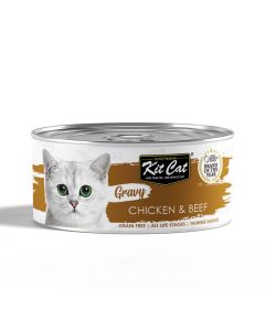 Kit Cat Gravy Chicken and Beef Canned Cat Food - 70 g - Pack of 24
