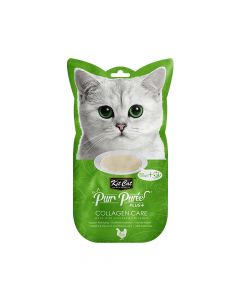 Kit Cat Purr Puree Plus+ Chicken & Collagen Care Cat Treats - 4 x 15g