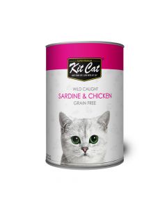 Kit Cat Wild Caught Sardine & Chicken Canned Cat Food - 400g