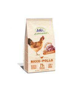 Life Cat Rich in Chicken Low Grain Adult Cat Dry Food - 1.5 kg