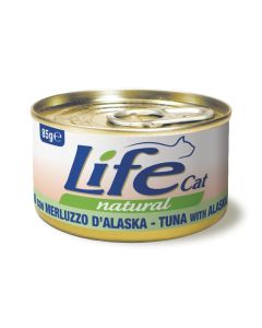 لحم التونة مع سمك آلاسكا بولوك للقطط من لايف كات، 85 جرام