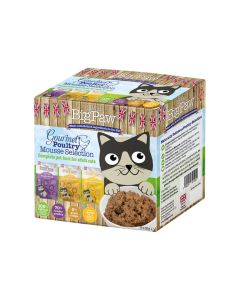 Little Big Paw Gourmet Poultry Mousse Selection Adult Cat Food Pouch - 85 g - Pack of 8