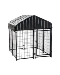 Lucky Dog Modular Panel Pet Resort Kennel with Cover, 48"L x 48"W x 54"H