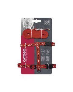 M-Pets Catogo Cat Harness and Leash Set - Red