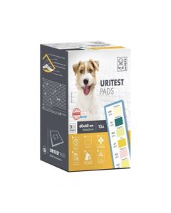 M-Pets Uritest Dog Training Pads - 15 Pads with Uritest Strips