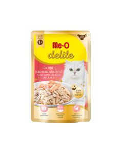 Me-O Delite Tuna with Salmon in Gravy Cat Food Pouch - 70 g