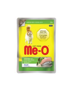 Me-O Sardine with Chicken and Rice Adult Cat Food Pouch - 80 g - Pack of 12