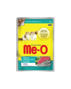 Me-O Tuna with Sardine In Jelly Kitten Food Pouch - 80 g - Pack of 12