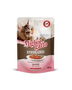 Miglior Gatto Small Chunks in Jelly with Salmon Sterilized Wet Cat Food - 85 g