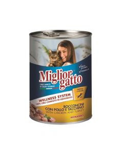 Miglior Pate with Chicken & Turkey Canned Cat Food - 405g - Pack of 12