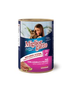 Miglior Gatto Pate with Lamb and Liver Canned Cat Food - 400 g