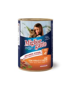 Miglior Gatto Pate with Veal and Carrots Canned Cat Food - 400 g