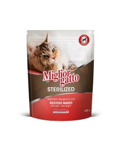 Miglior Gatto Sterilized Kibble with Beef Dry Cat Food - 400 g