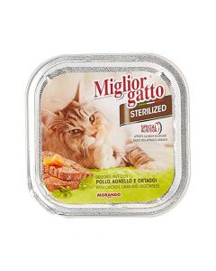 Miglior Gatto Sterilized with Chicken - Lamb & Vegetables Cat Food - 100g - Pack of 12