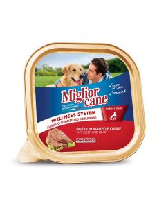 Miglior Pate with Beef and Heart Wet Dog Food - 150g Pack of 12