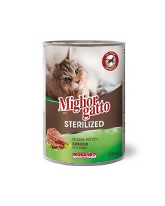 Miglior Sterilsed Delicious Paté with Rabbit Wet Cat Food - 400g Pack of 12pc