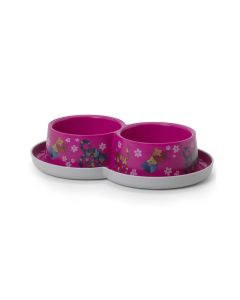 Moderna Friends Forever Trendy Double Cat Bowl, 2 x 350 ml, Pink