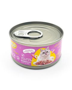 طعام معلب مفروم بالحبار في مرق للقطط من موتشي - 85 جرام