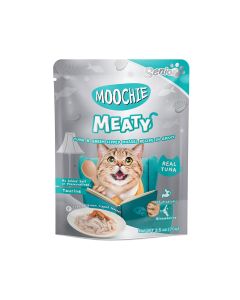 Moochie Meaty Tuna and Green Lipped Mussel in Gravy Senior Cat Food Pouch - 70 g