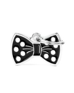 MyFamily Charms Black Bow Tie Pet ID Tag