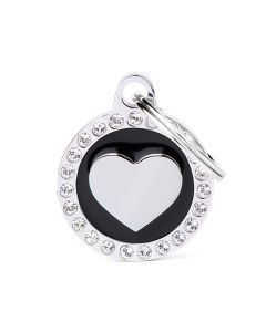 MyFamily Glam Heart with Rhinestones Pet ID Tag