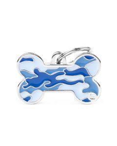 MyFamily Style Camouflage Blue Bone Pet ID Tag